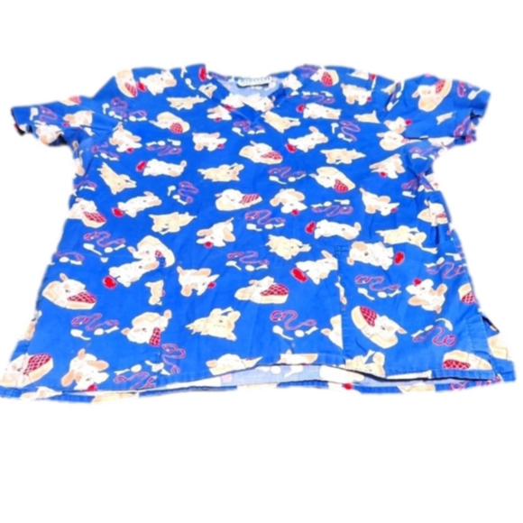 Tops - ♡Scrub Top Size Large Puppy Print